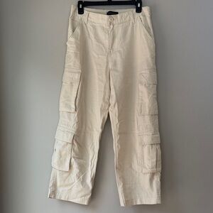 Aeropostale Women’s Winter White Barrel Utility Cargo Pants